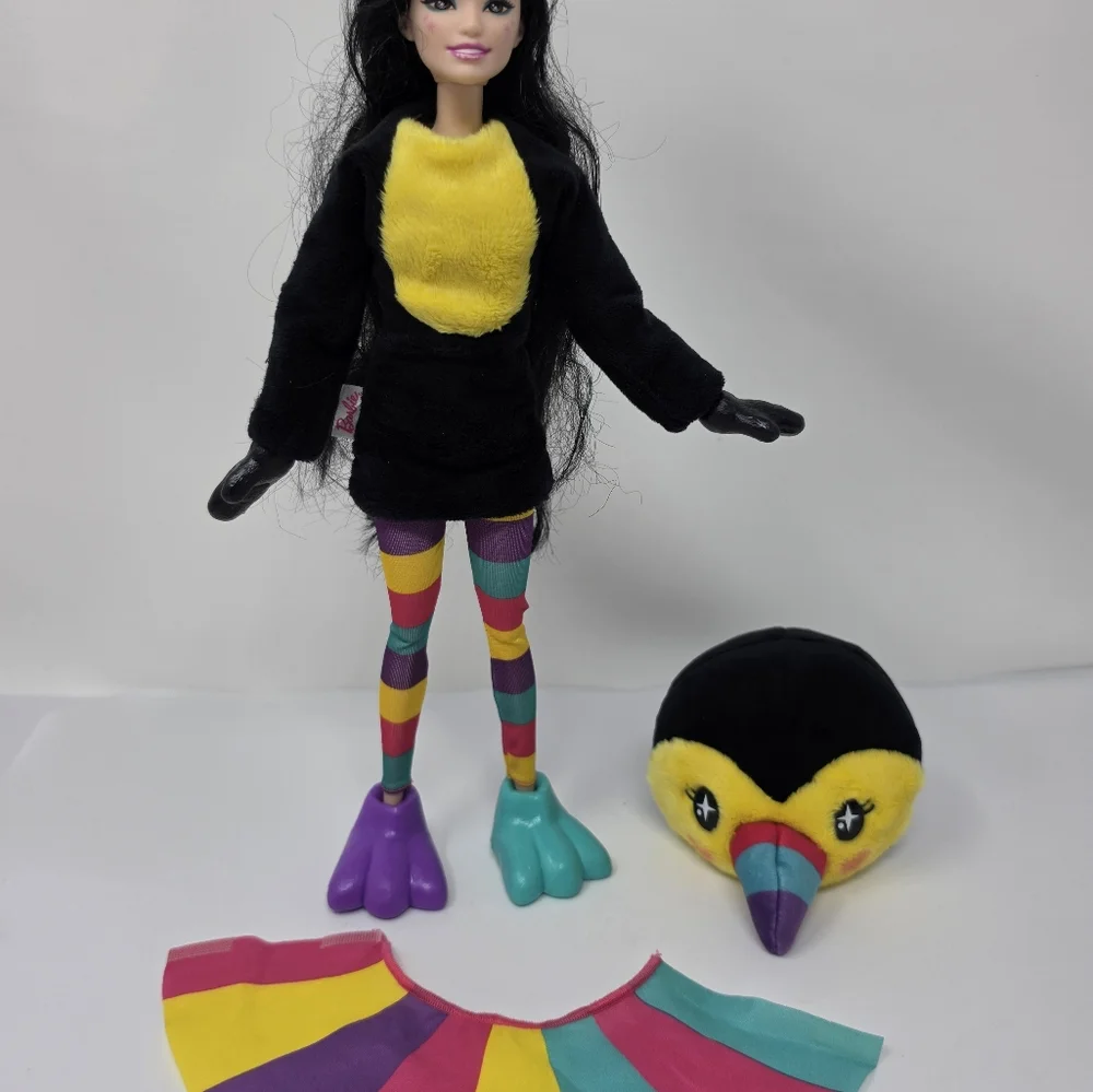 Barbie Cutie Reveal Jungle Series Fashion Doll with Toucan Plush Costume